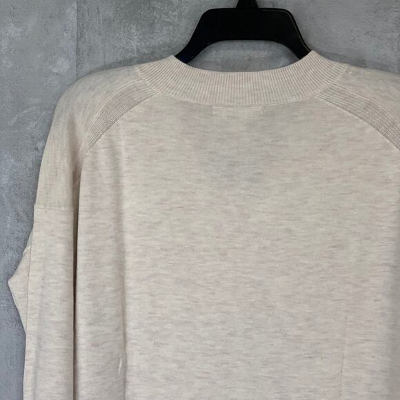 CHELSEA28 Beige Oatmeal Light Heather V-Neck Pullover Sweater SZ XXS - Picture 4 of 9